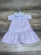 NEW Badgley Mischka 2pc Striped Dress & Bloomers White sz 3-6m