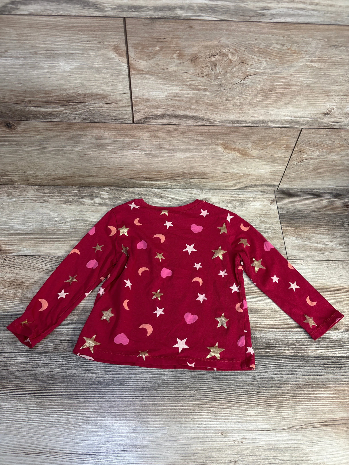 Old Navy Shape Print Long Sleeve Shirt Berry sz 3T