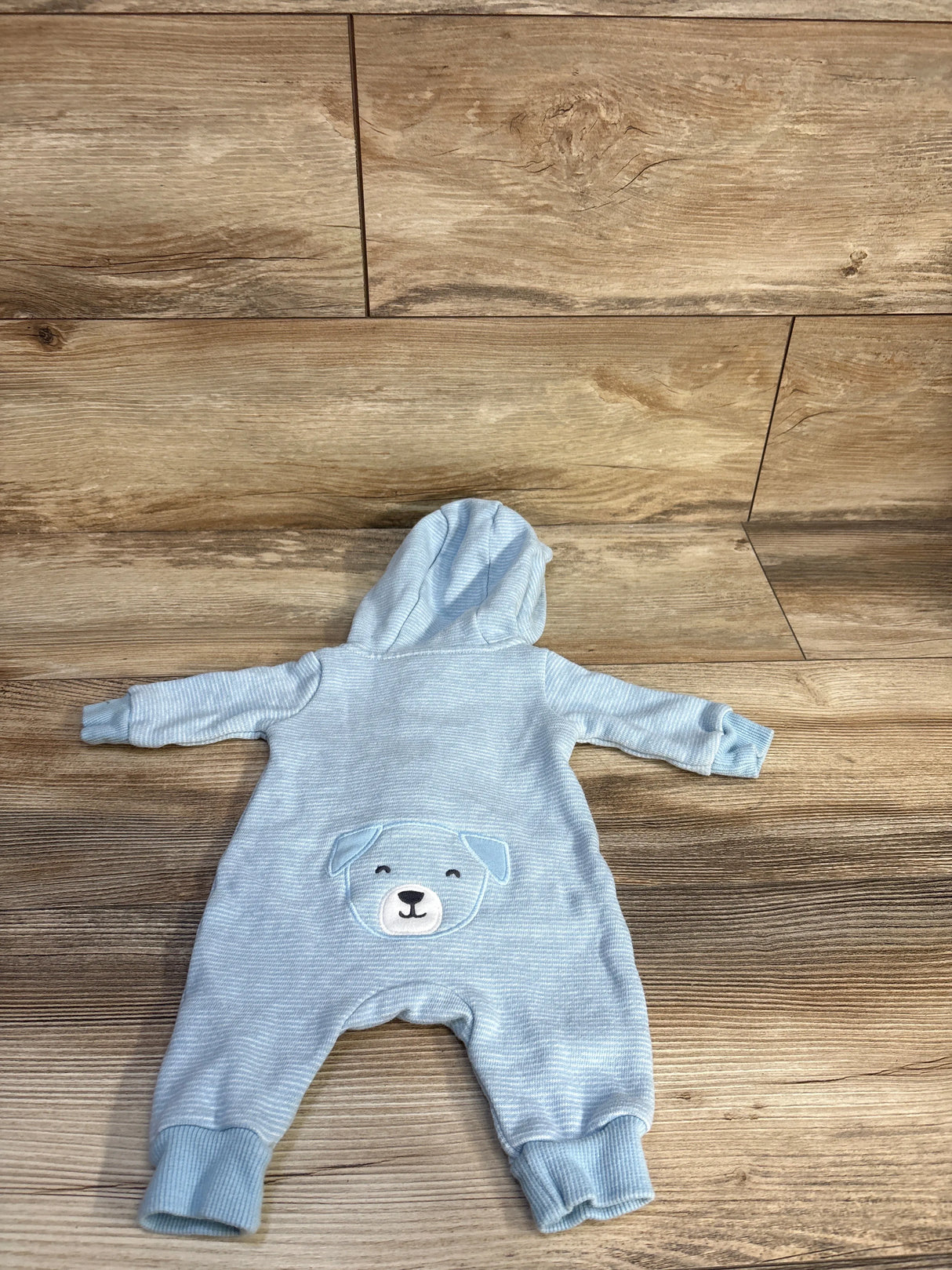 Carter's Striped Hooded Coverall Blue sz Newborn