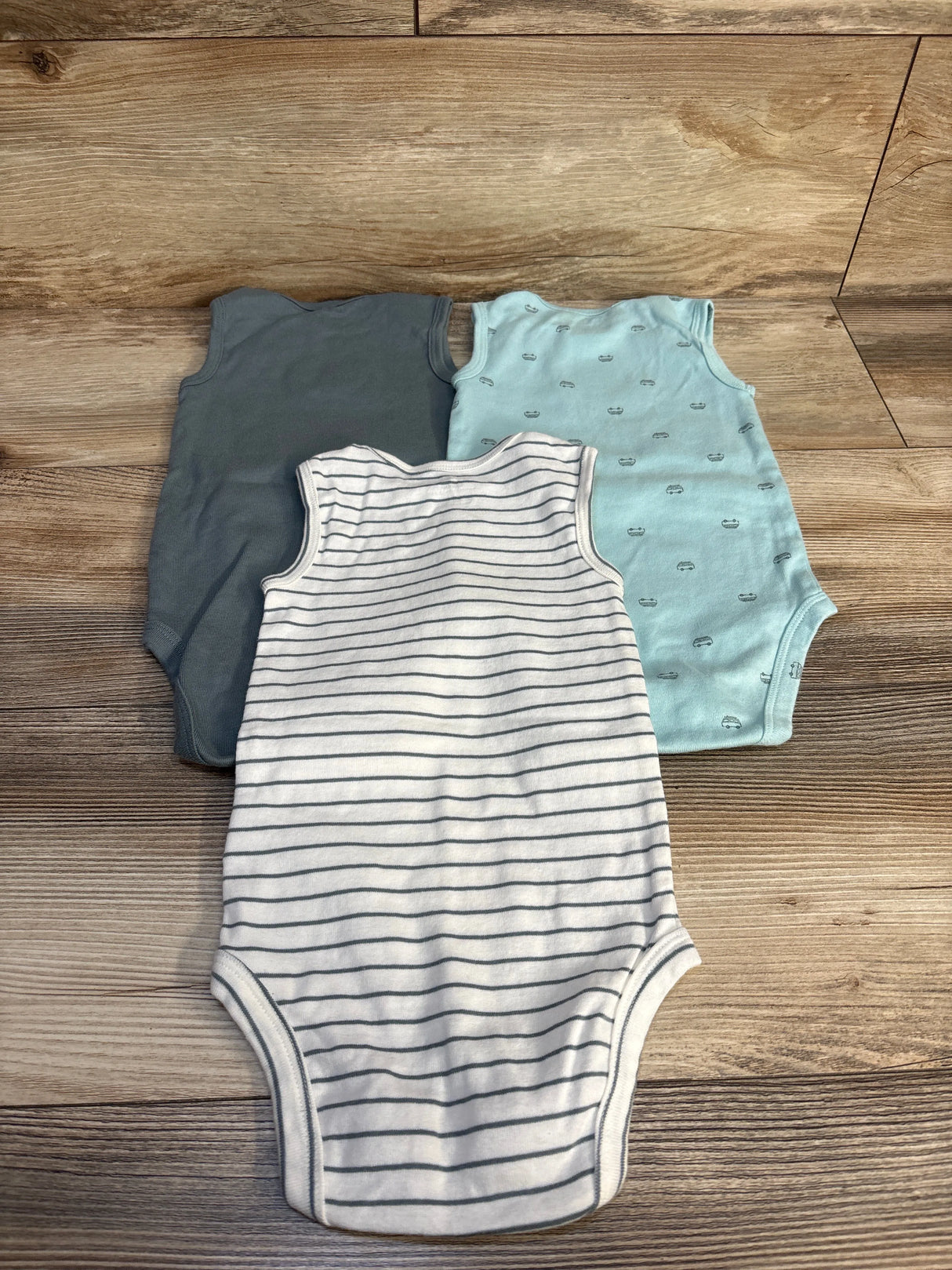 Carter's 3pk Tank Bodysuits Blue sz 12m