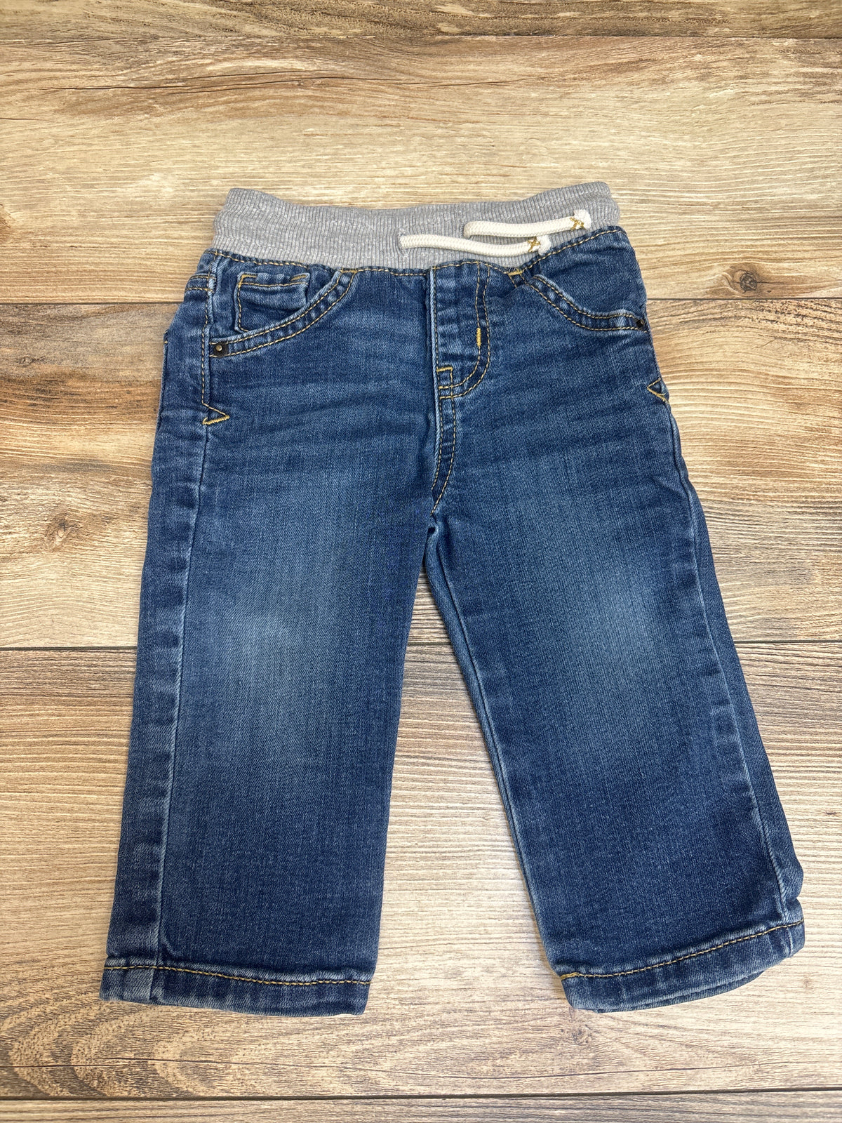 Cat & Jack Straight Drawstring Jeans Blue sz 12m