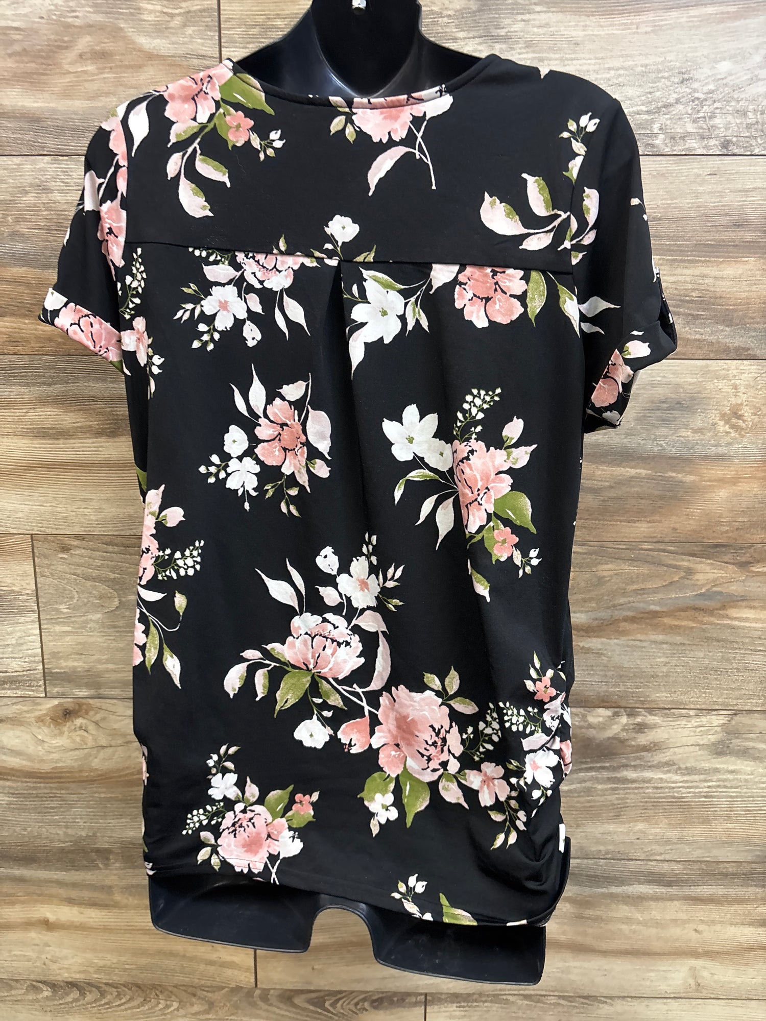Sweet Wanderer Maternity Floral V-Neck Top Black sz Large