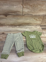 Baby Essentials 2pc Just A Boy In Love With His Mama Set Green sz 6m