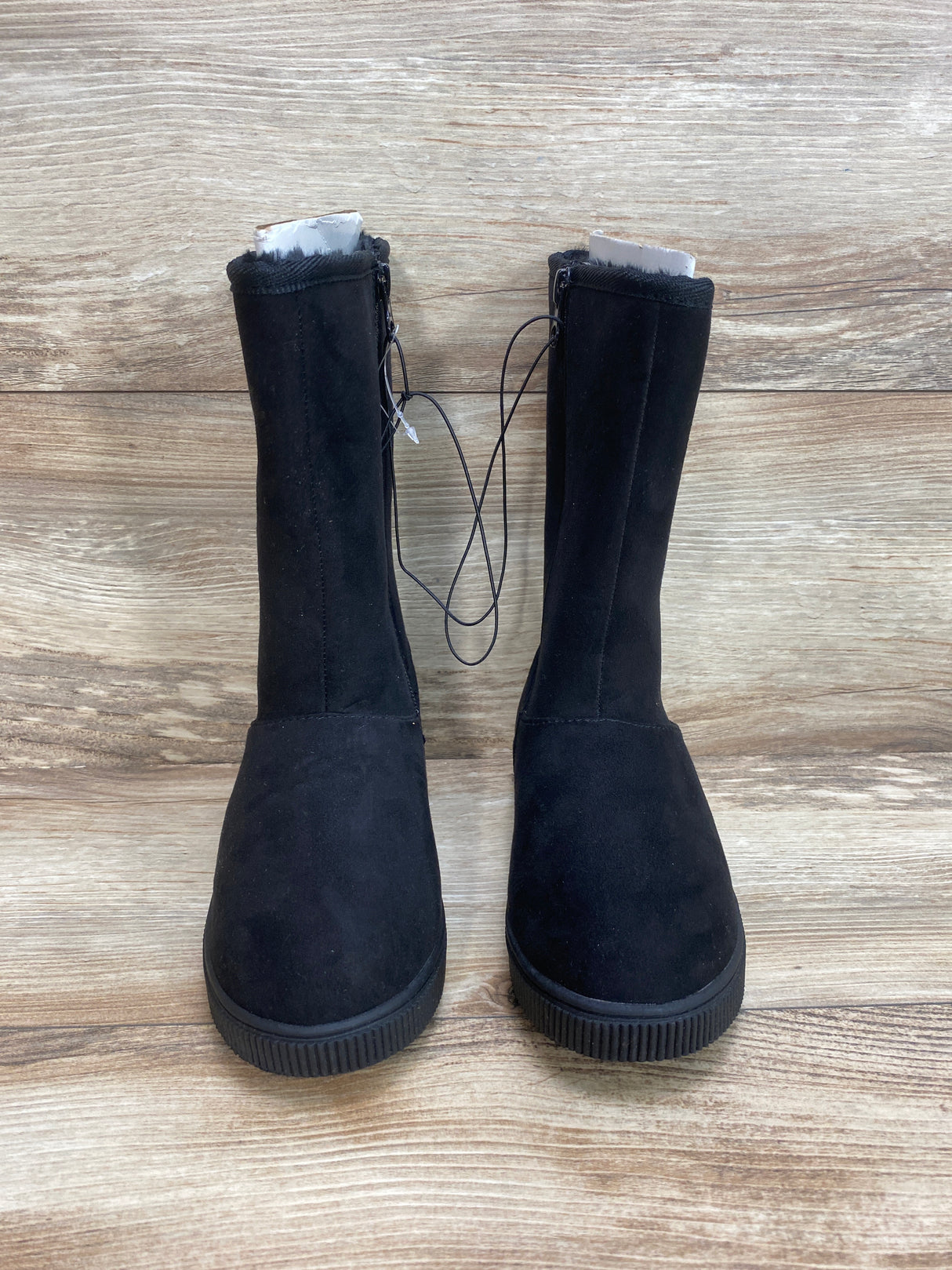 NEW Cat & Jack Natalia Tall Shearling Style Boots Black sz 13c