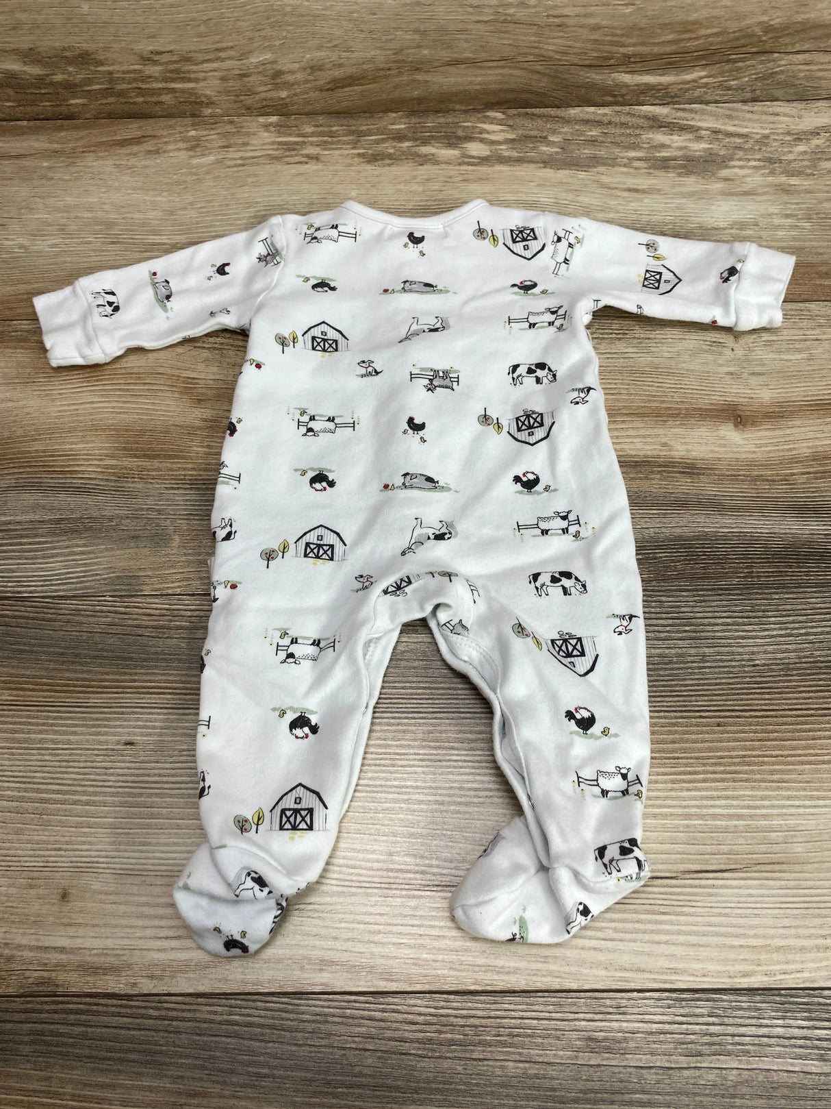 Rabbit + Bear Farm Animals Sleeper White sz 0-3m