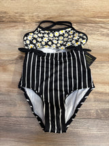 NEW Art Class 1pc Floral Striped Swimsuit Black sz 4-5T - Me n Mommy To Be
