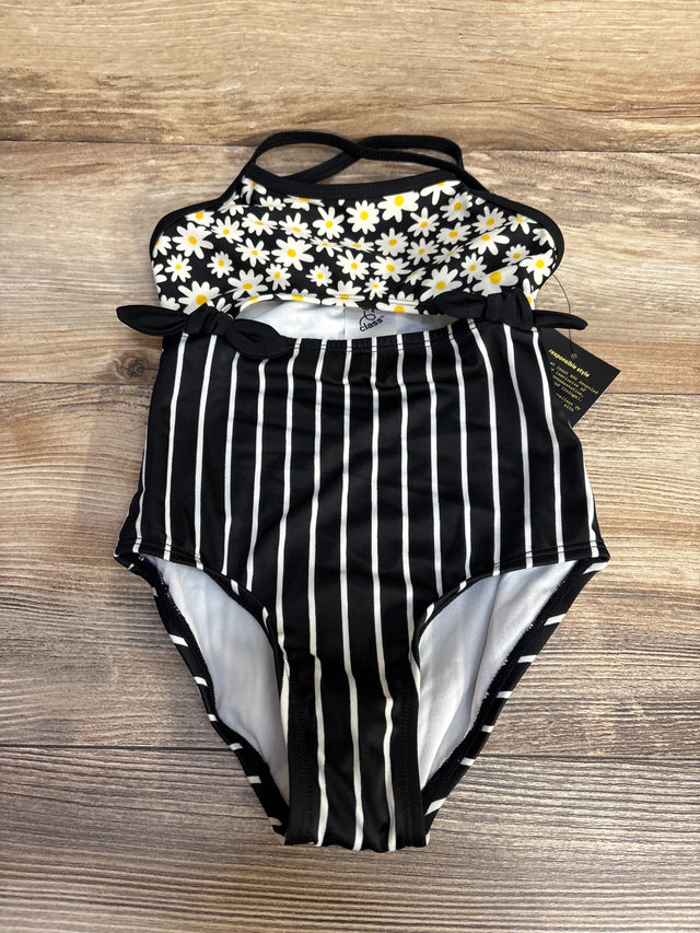 NEW Art Class 1pc Floral Striped Swimsuit Black sz 4-5T - Me n Mommy To Be