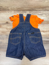 Lee 2pc Shirt & Denim Shortalls Set Orange sz 3-6m