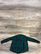 Children's Place Plaid Button Up Shirt Green sz 2T