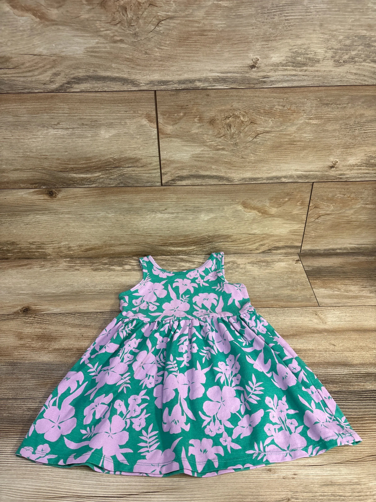 Cat & Jack Floral Tank Dress Green sz 3T