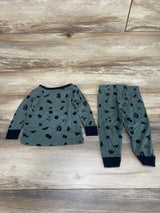 2pc Pajama Set Green sz 12m