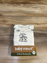 NEW Baby Views 2pk Bodysuits Ivory sz 0-3m