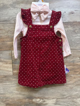 NEW Blueberi Boulevard 3pc Long Sleeve Shirt, Skirtall, & Headband Set Pink sz 3T