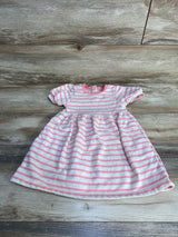 Cat & Jack Striped Puff Sleeve Dress White/Pink sz 2T