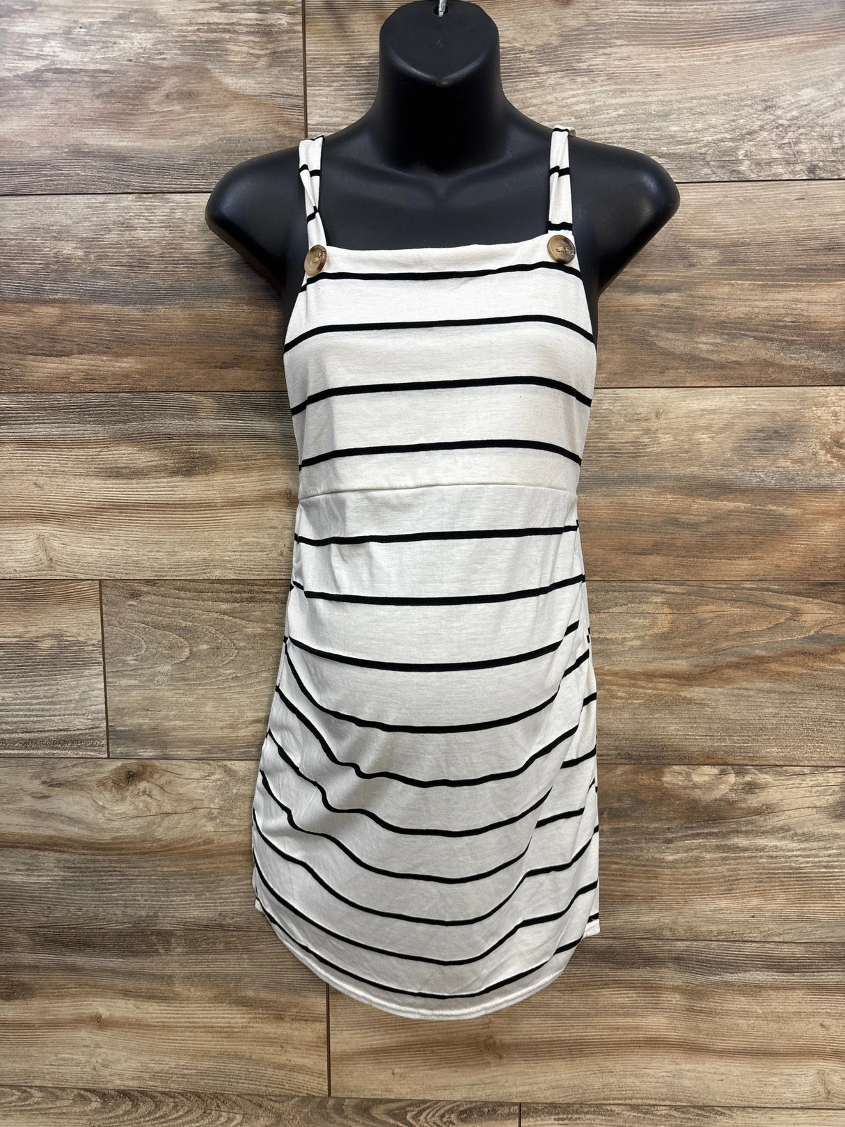 Boohoo Stripe Pinafore Dress White sz Medium - Me n Mommy To Be