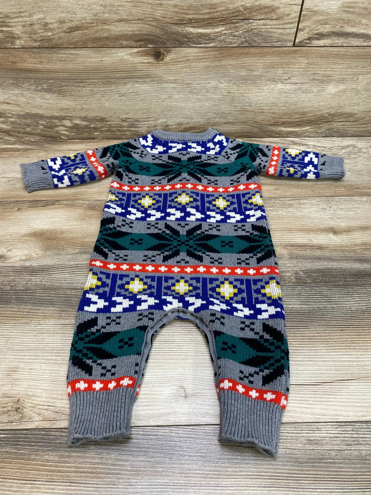 Hanna Andersson Fair Isle Holiday Coverall Grey sz 6-12m - Me n Mommy To Be