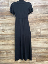 NEW Isabel Maternity Flutter Sleeve Maxi Dress Black sz XS