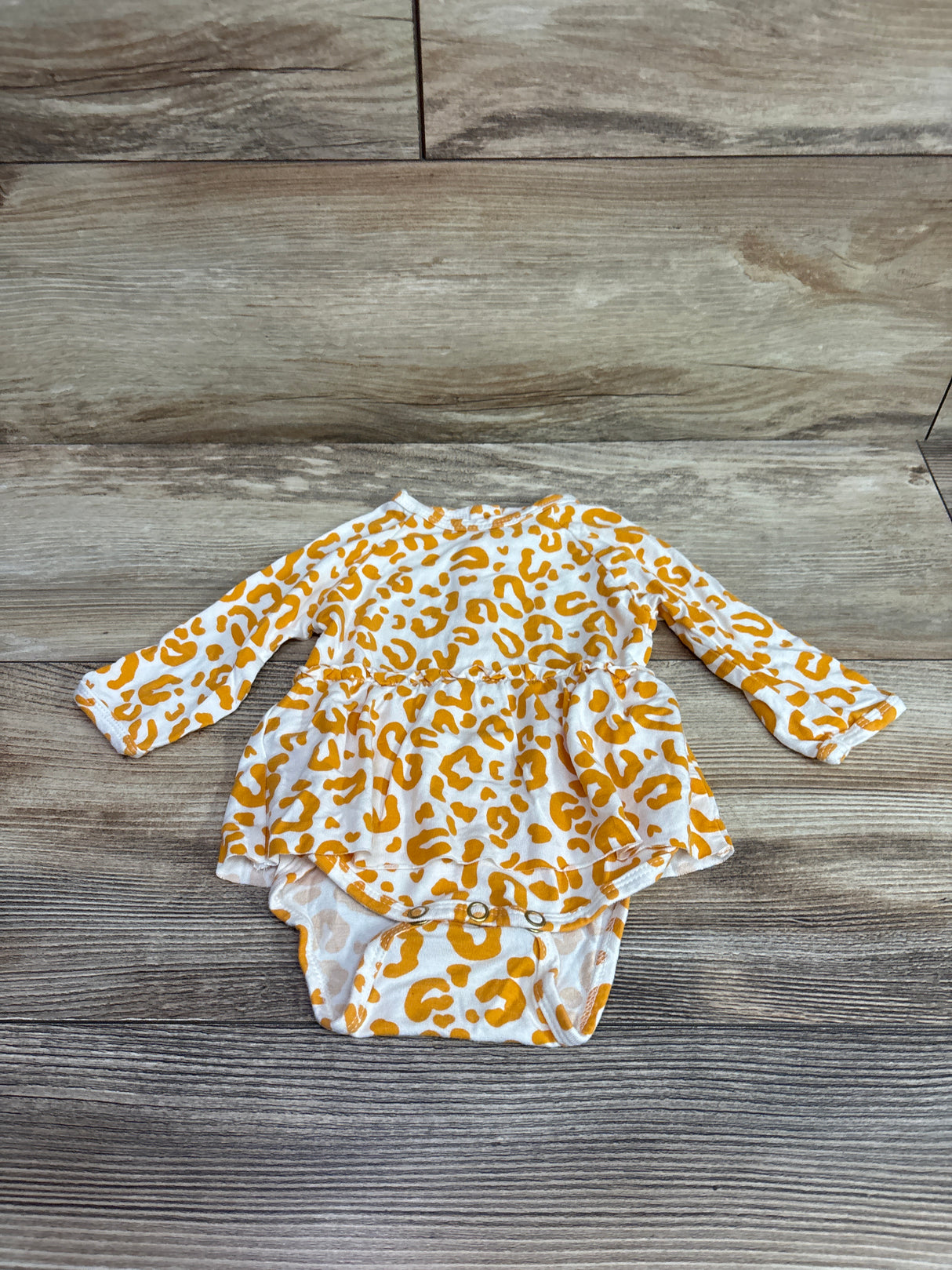 Larkspur Bamboo Leopard Print Bodysuit Dress White sz 3-6m