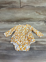 Larkspur Bamboo Leopard Print Bodysuit Dress White sz 3-6m