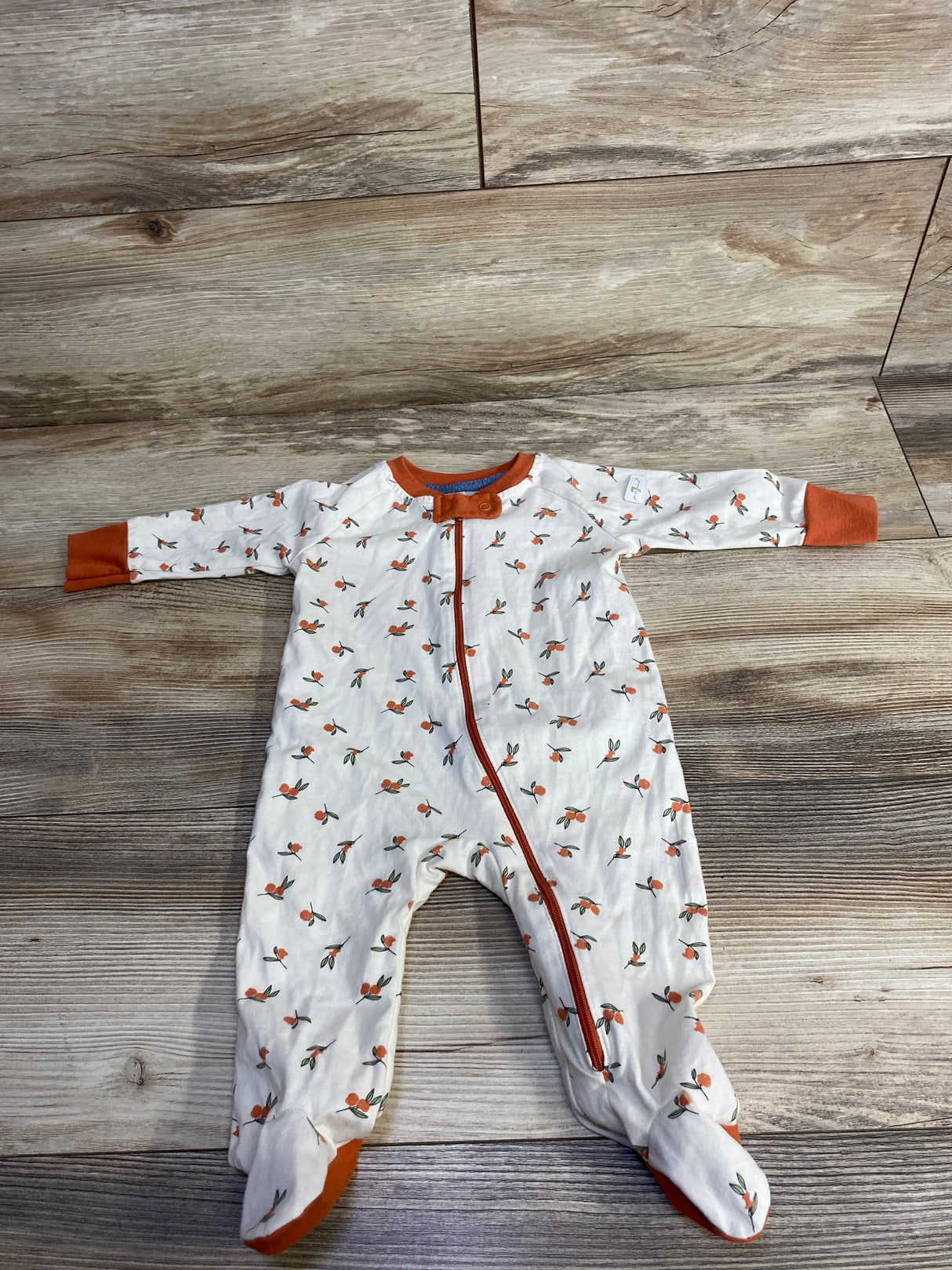 7 For All Mankind Apple Print Sleeper Cream sz 3-6m