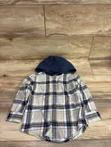 Carter's Hooded Button-Up Flannel Shirt Blue sz 3T