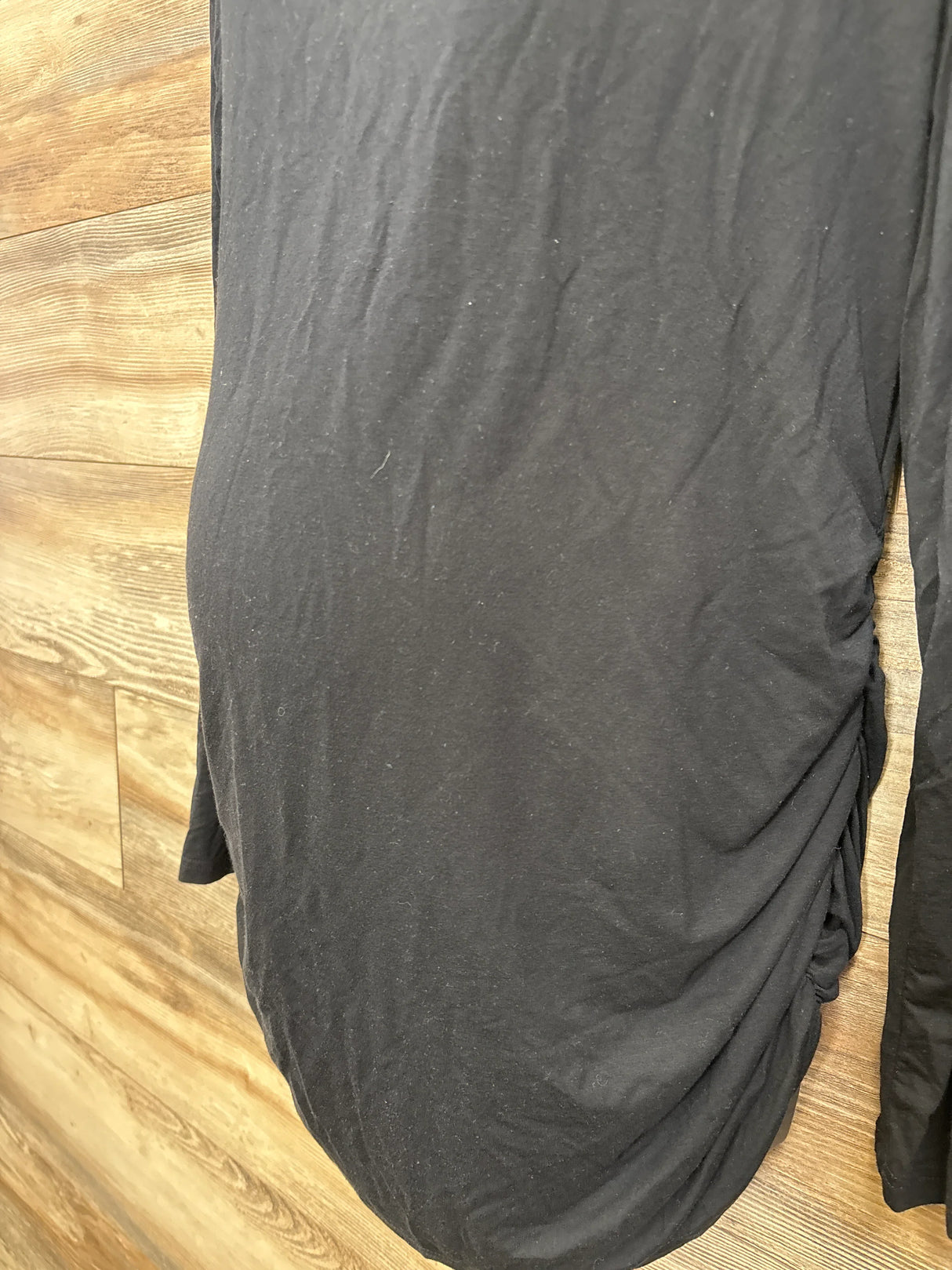 Smallshow Long Sleeve Ruched Shirt Black sz XL