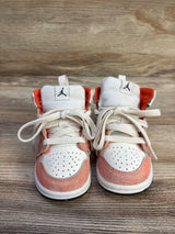Air Jordan 1 Mid SE TD 'Orange Suede' Sneakers sz 6c
