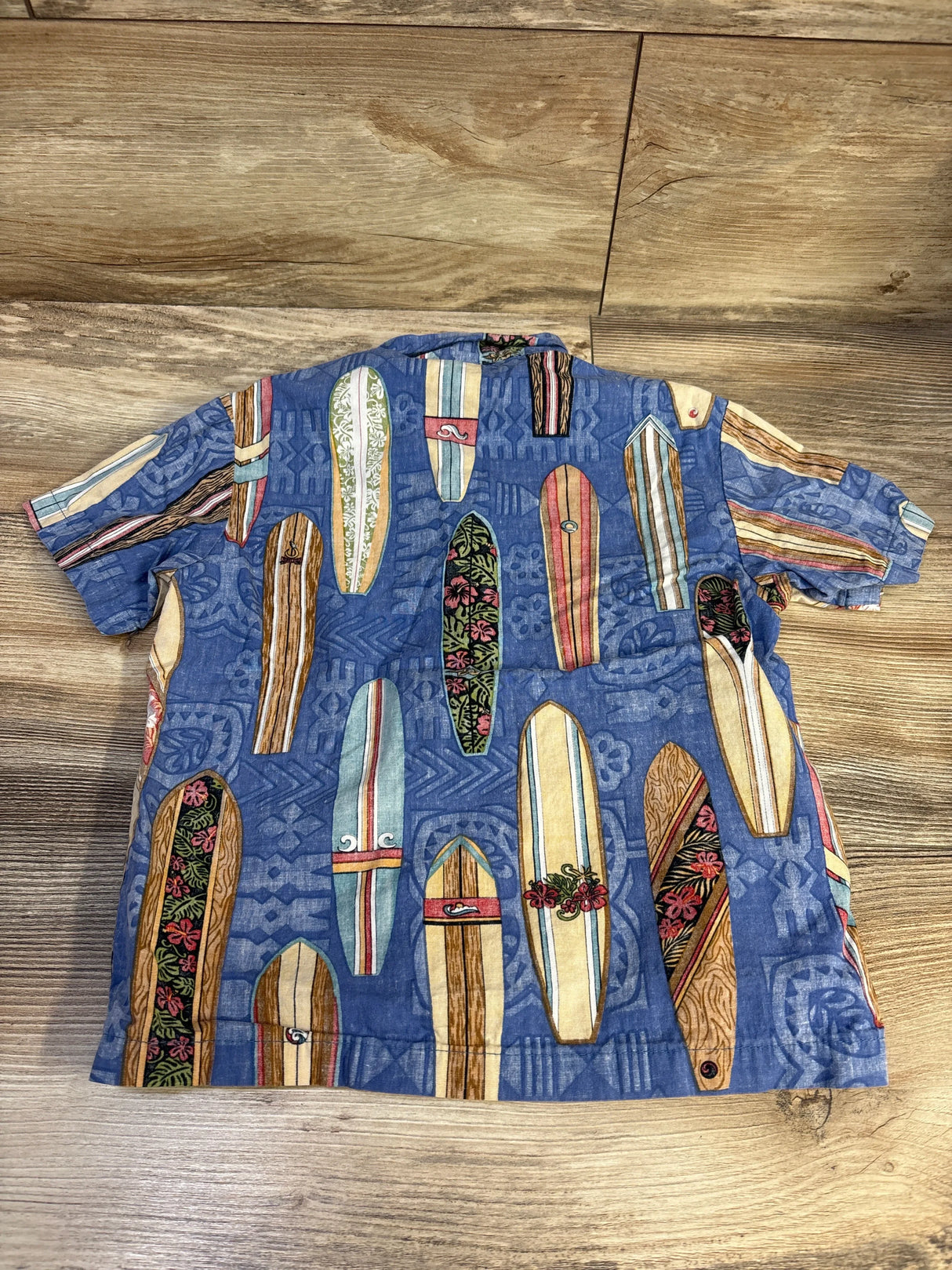 Bishop St. Hawiian Short Sleeve Surf Shirt Blue sz 5T