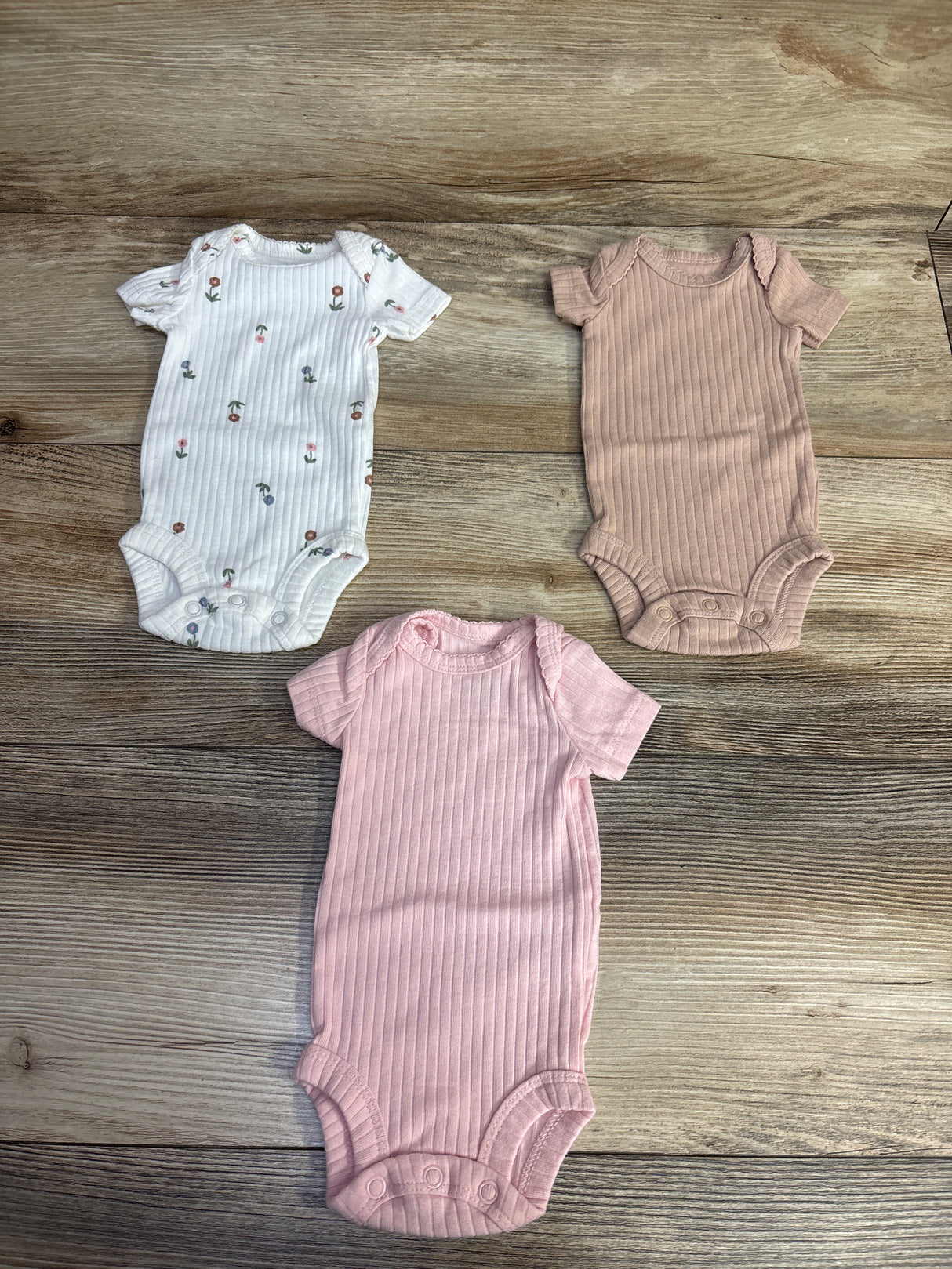 Just One You 3pk Ribbed Bodysuit White sz Preemie