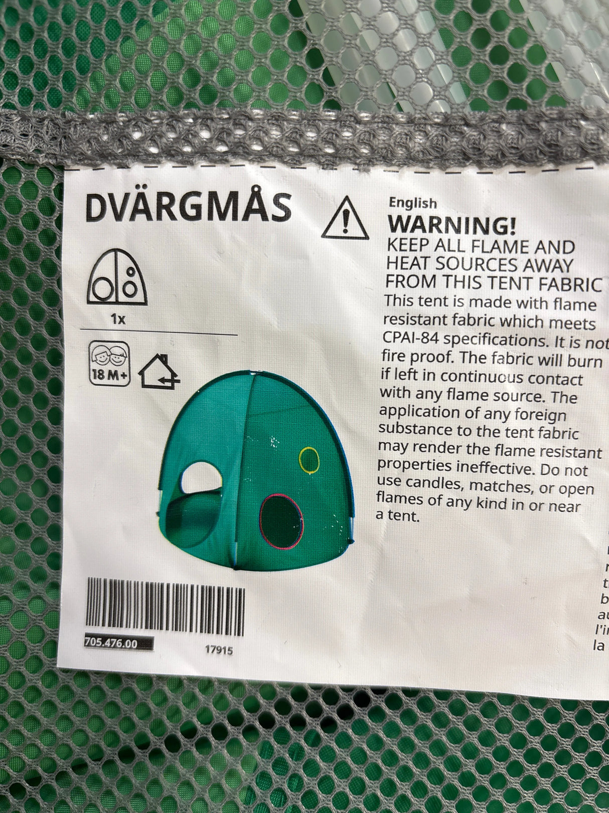 DVÄRGMÅS Children's Tent, Green