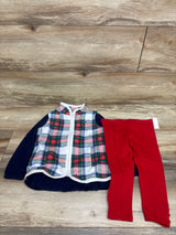 NEW Crown & Ivy 3pc Plaid Vest Set Navy sz 2T