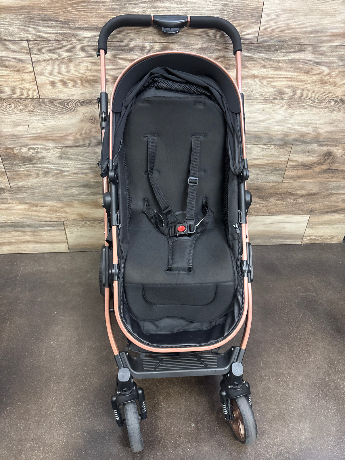 PEARLOVE 2-in-1 Foldable Stroller Pushchair with Adjustable Canopy - Black