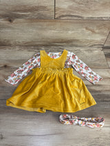Tahari 3pc Floral Jumper Set Yellow sz 3-6m