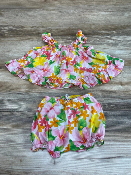 Lei Aloha 2pc Floral Top & Shorts Pink sz 6m - Me n Mommy To Be