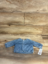 NEW Cat & Jack Chambray Quilted Jacket Blue sz 0-3m