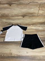 NEW Adidas 2pc Shirt & Shorts Black/White sz 9m