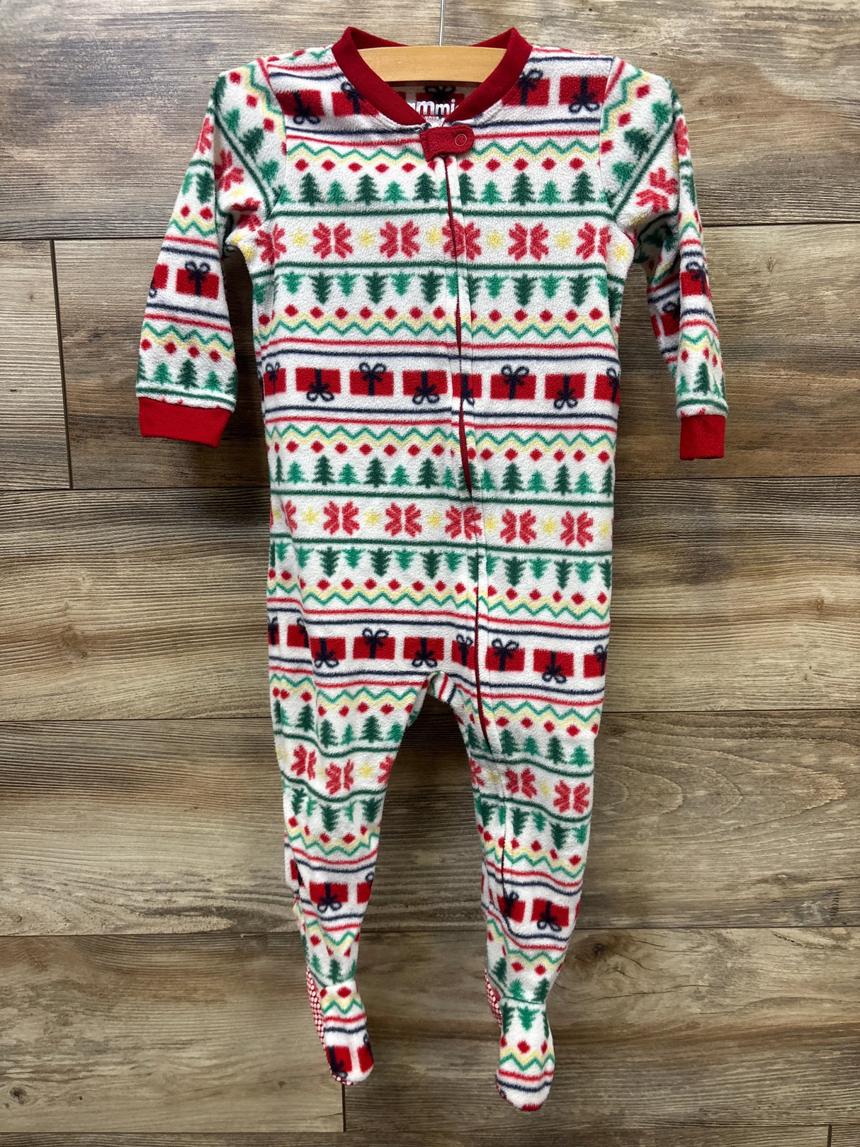 Jammies For Your Families Christmas Blanket Sleeper White sz 18m