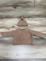 Cotton On Baby 2pc Cardigan & Beanie Brown sz Newborn