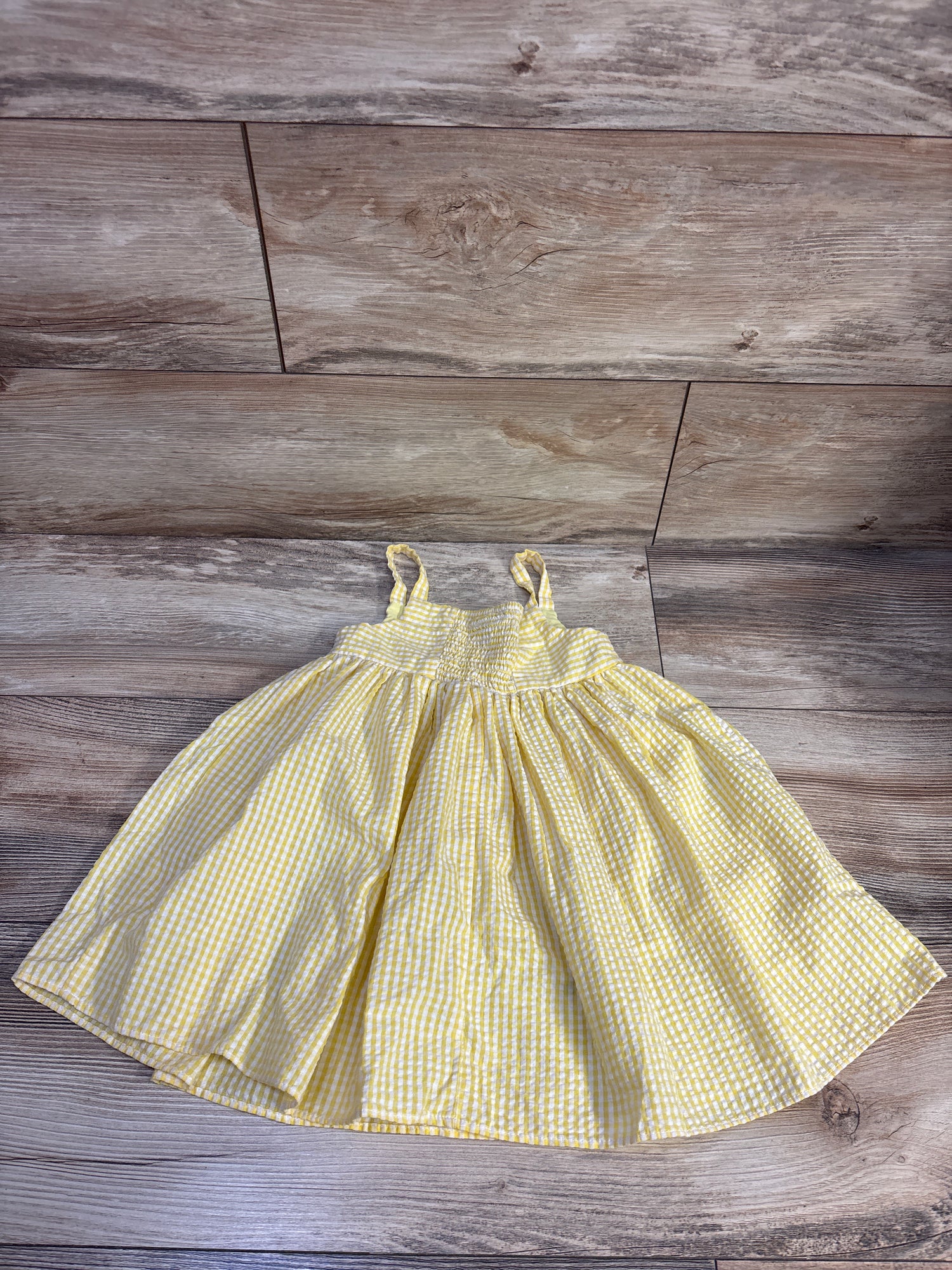 Counting Daisies Embroidered Gingham Dress Yellow sz 3T