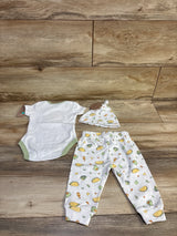 NEW Chick Pea 3pc Taco About Mommy & Me Layette Set White sz 3-6m
