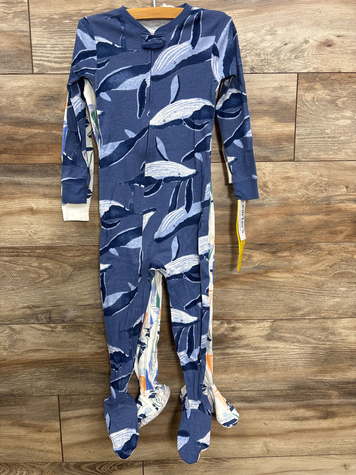 NEW Just One You Whale Print Sleepers Blue sz 4T