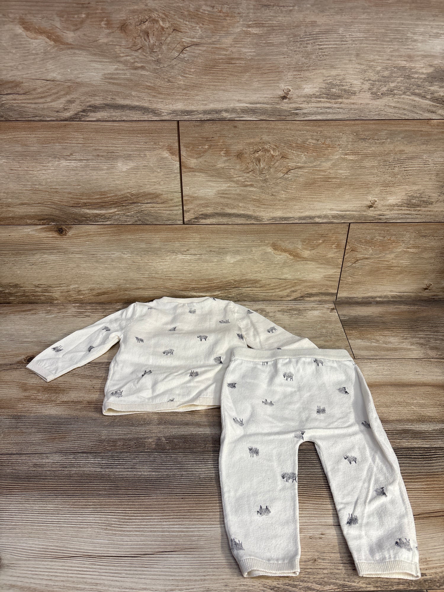 Carter's 2pc Sheep Henley Shirt & Pants Set Ivory sz 12m