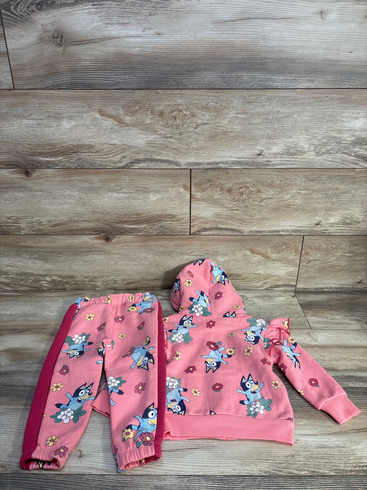NWOT Bluey 2pc Zip-Up Jacket & Joggers Set Pink sz 2T