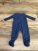 Baby Gap ribbed sleeper in blue, size 3-6m, laid flat on a wooden background