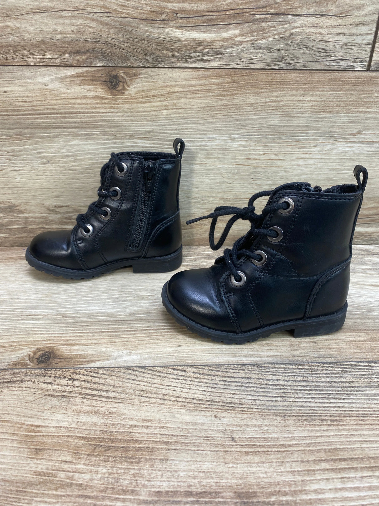 Old Navy Faux Leather Combat Boots Black sz 6c