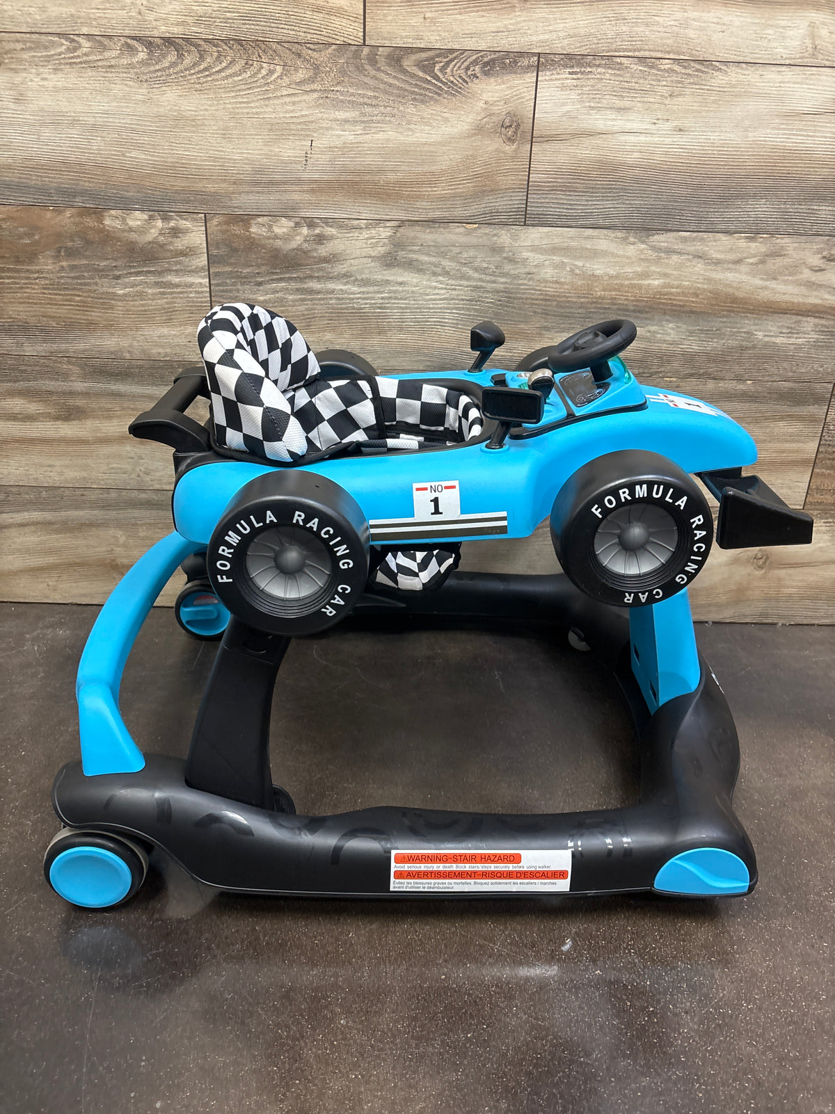 Baby Joy 4-in-1 Foldable Baby Activity Racecar Walker Blue
