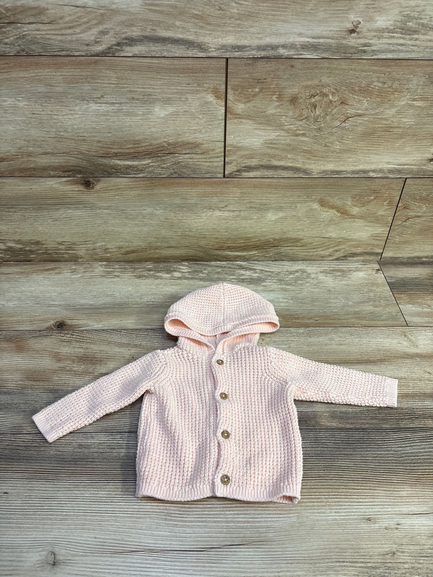 Carter's Knit Button-Up Hooded Sweater Pink sz 3m