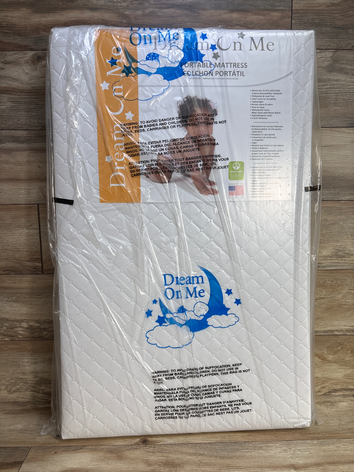 NEW Dream On Me 3'' Portable Crib Mattress, White