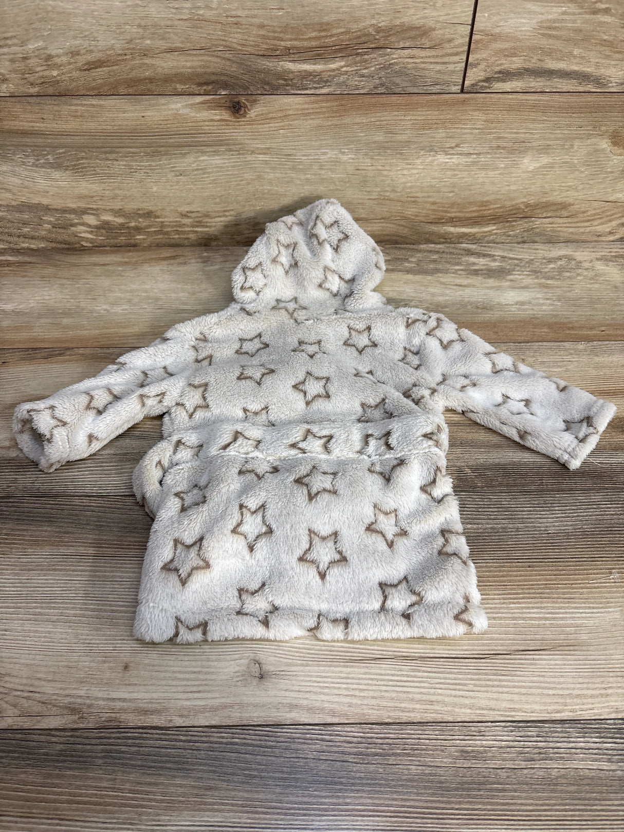 DKNY Star Print Plush Robe Taupe sz 0-3m