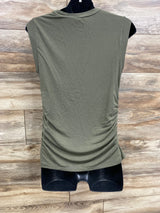 Isabel Maternity Sleeveless Shirt Olive sz Medium